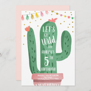 Invitación Salvaje Cactus Fiesta de un cumpleaños