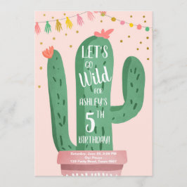 Invitación Salvaje Cactus Fiesta de un cumpleaños