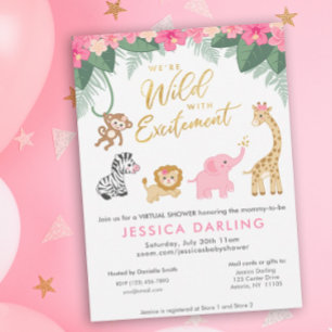 Invitación Salvaje con emoción VIRTUAL ducha de bebé