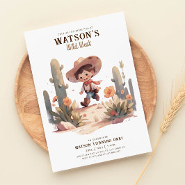 Invitación Salvaje cumpleaños de Cowboy Moderno Occidental