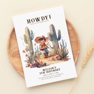 Invitación Salvaje cumpleaños de Cowboy Moderno Occidental