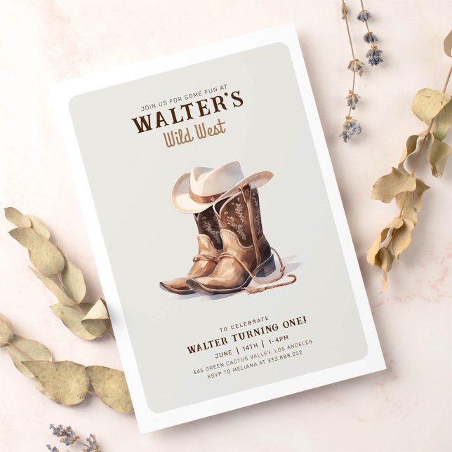 Invitación Salvaje cumpleaños de Cowboy Moderno Occidental (Subido por el creador)