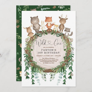 Invitación Salvaje, cumpleaños de un rústico animal forestal