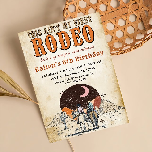Invitación Salvaje Cumpleaños Occidental Cumpleaños Cowboy Oc (Subido por el creador)