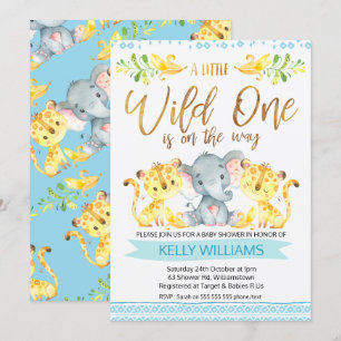 Invitación salvaje de Baby Shower de la selva de