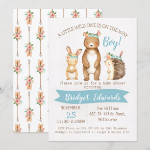 Invitación salvaje de Baby Shower de los animales