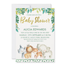 Invitación salvaje de Baby Shower del safari de