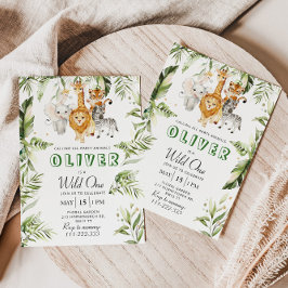 Invitación salvaje de cumpleaños de safari