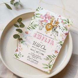 Invitación salvaje de cumpleaños de safari