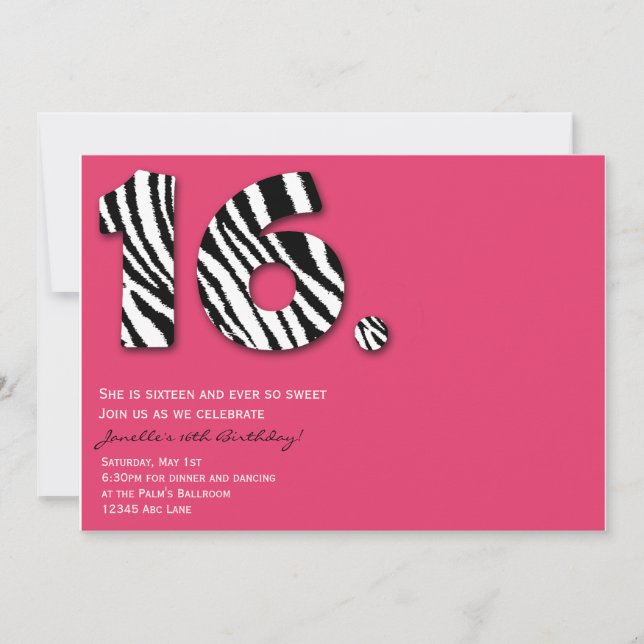 Invitación salvaje de la fiesta de cumpleaños del (Anverso)