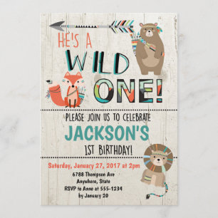 Invitación salvaje de un cumpleaños - Animales tri