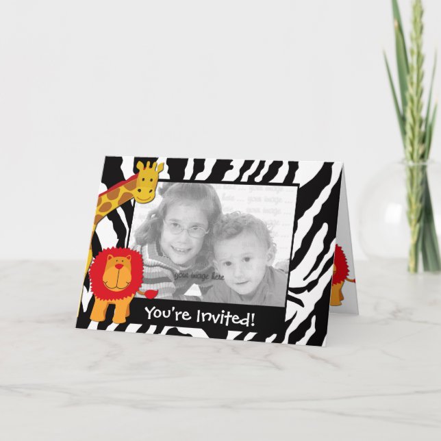 Invitación salvaje del cumpleaños de la plantilla (Anverso)