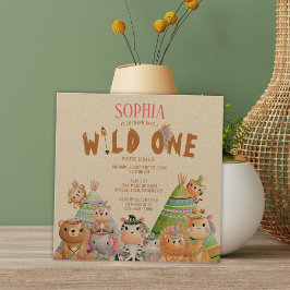 Invitación Salvaje Día del Safari Tribal en los bosques