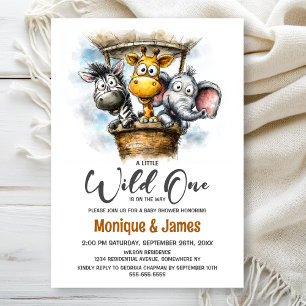 Invitación Salvaje Fiesta de Animales de Safari para Baby Sho