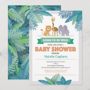 Invitación salvaje nacida de Baby Shower del