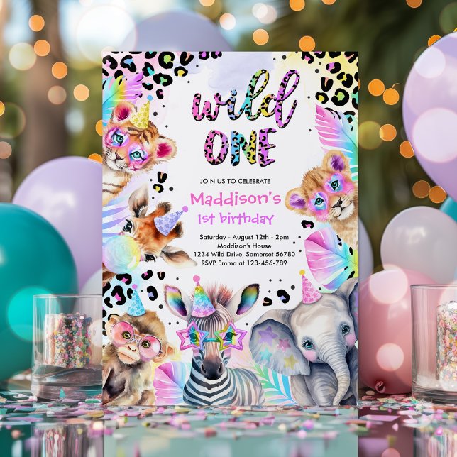 Invitación Salvaje partido de cumpleaños del leopardo Chica r (Subido por el creador)