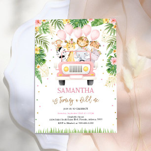 Invitación Salvaje Safari de Animales de la Jungla Cumpleaños