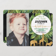 Salvaje safari de niño invitado por primera cumple