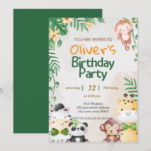 Invitación Salvaje salvaje de la selva tropical cute un prime