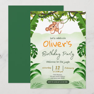 Invitación Salvaje salvaje de la selva tropical cute un prime
