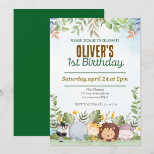 Invitación Salvaje salvaje de la selva tropical cute un prime