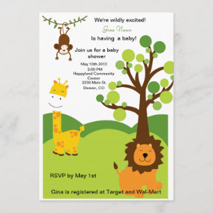 Invitación Salvaje sobre Baby Shower invita