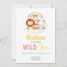 Salvaje Un arcoiris Safari Jungla Animales Cumplea