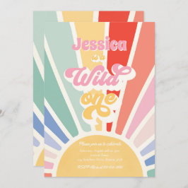 Invitación Salvaje un arcoiris Sunshine primer Fiesta de cump