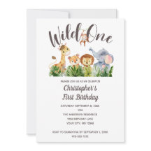 Salvaje Un Bebé Animales Jungla Safari Primer cump