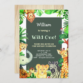 Invitación Salvaje Un Bosque Tropical Rain Cumpleaños Temblor