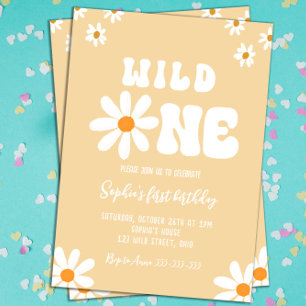 Invitación Salvaje Un Daisy Fiesta de Cumpleaños Boho Primer