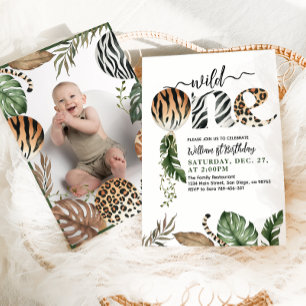 Invitación Salvaje Un género moderno Neutral Primer cumpleaño