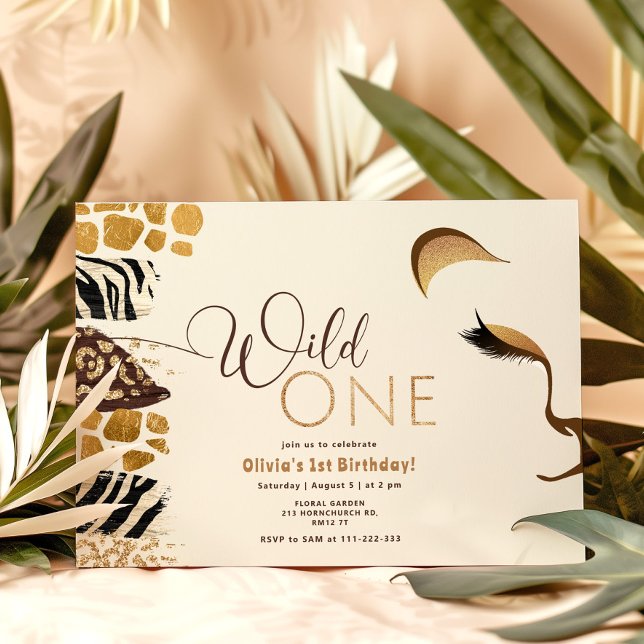 Invitación Salvaje Un león de safari cumpleaños neutral de gé (Subido por el creador)