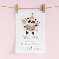 Salvaje un lindo oso panda primer cumpleaños