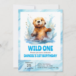 Invitación Salvaje un ortín de mar infantil en el agua