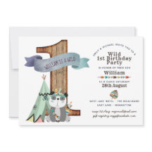 Salvaje Un Primer Cumpleaños Invitar Tribal Panda 