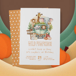Invitación Salvaje Un Safari De Calabaza Primer Cumpleaños