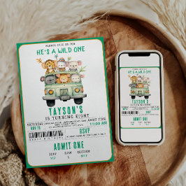 Invitación Salvaje Un Safari de la Selva Niño Primer cumpleañ