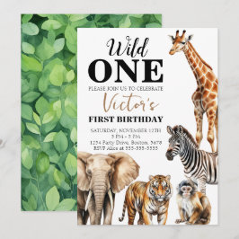 Invitación Salvaje Un Safari Primer Cumpleaños