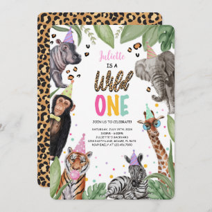 Invitación Salvaje Un Safari Primer Cumpleaños