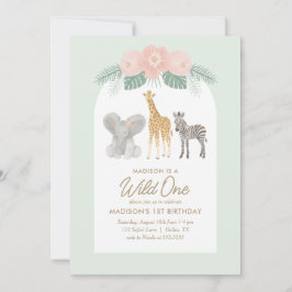 Invitación Salvaje un Safari primer Fiesta de cumpleaños