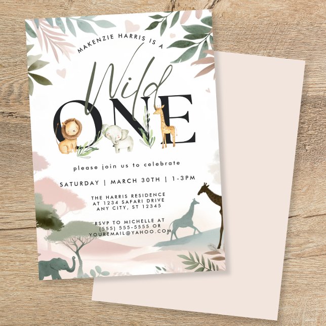 Invitación Salvaje un Safari primer Fiesta de cumpleaños (Subido por el creador)