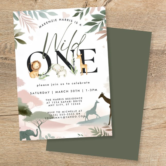 Invitación Salvaje un Safari primer Fiesta de cumpleaños (Subido por el creador)