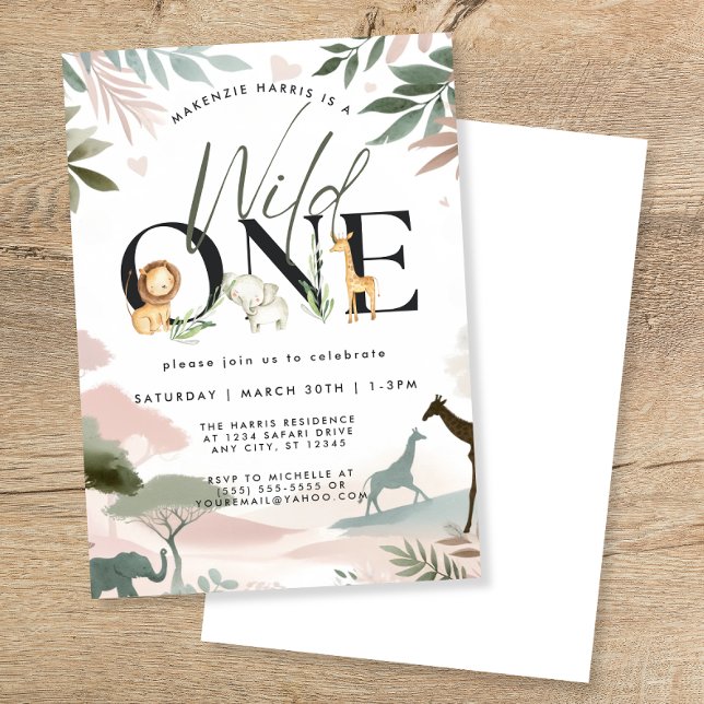 Invitación Salvaje un Safari primer Fiesta de cumpleaños (Subido por el creador)
