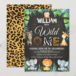 Invitación Salvaje un Safari primer Fiesta de cumpleaños