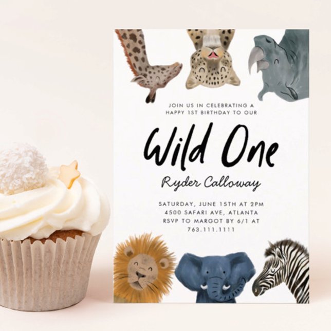 Invitación Salvaje Un Safari Tema Primera fiesta de cumpleaño (Subido por el creador)