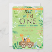 Salvaje Una Acuarela Safari Animales Primer Cumple