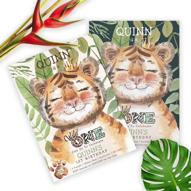 Invitación Salvaje Una Jungla Animales Safari Primer cumpleañ (Subido por el creador)
