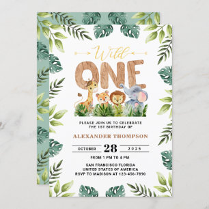 Invitación Salvaje Una Selva de Vegetación Safari Primer Fies