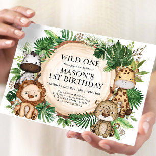 Invitación Salvaje Una Selva Tropical Safari Animales Cumplea